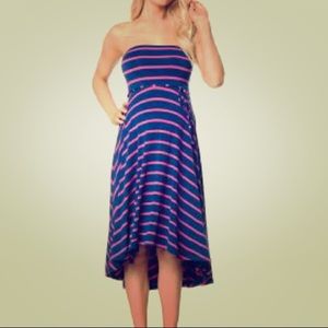Motherhood strapless high-low hem maxy dress